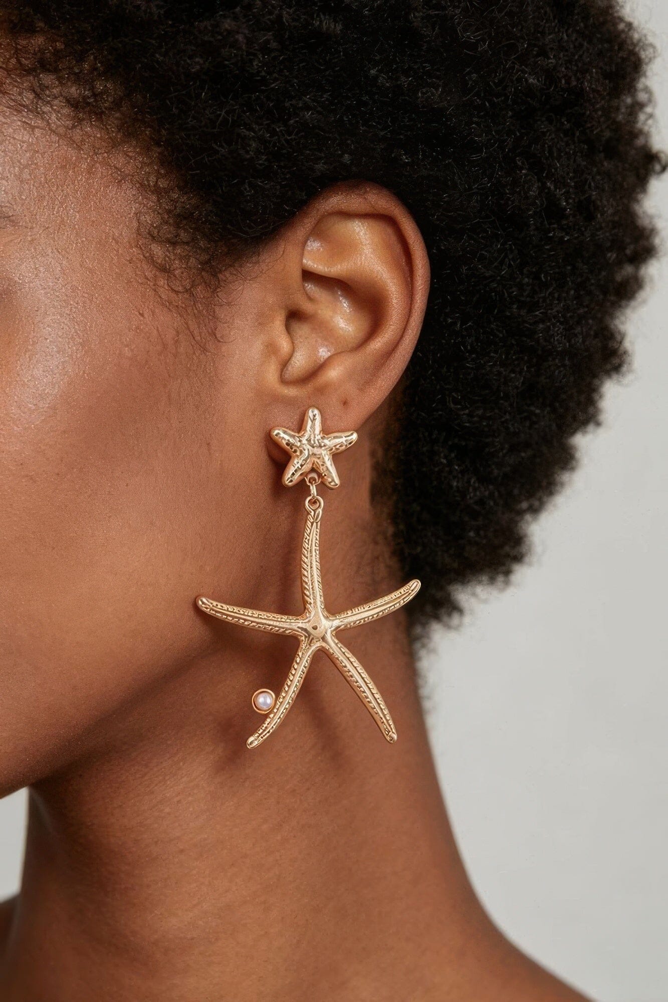 Be My Starfish Drop Earrings Apparel & Accessories > Jewelry > Earrings jehouze Gold Cream 