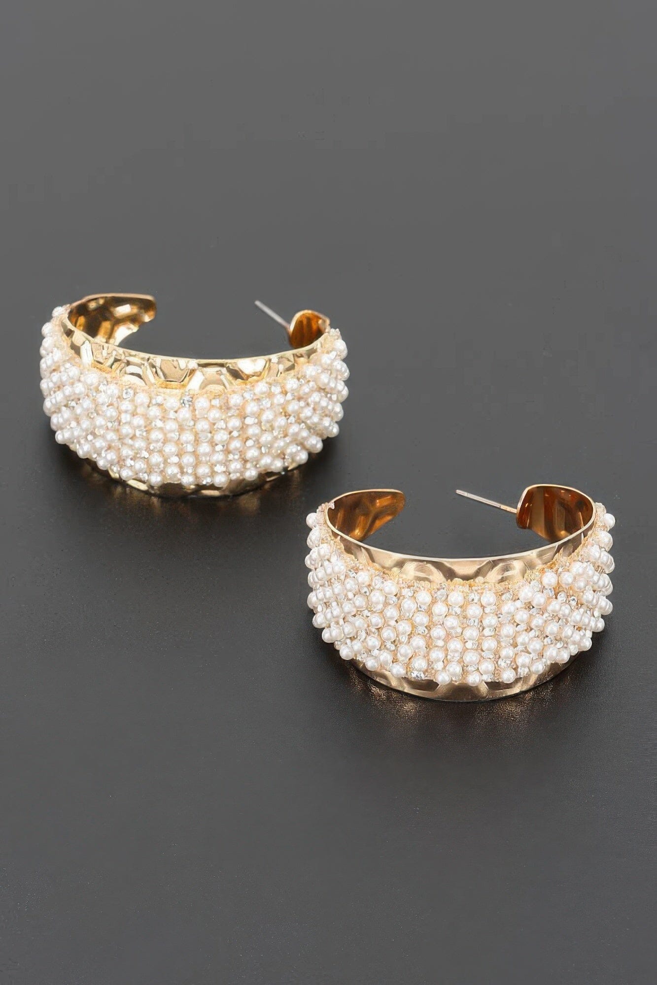 Beaded Cuff Hoop Earrings Apparel & Accessories > Jewelry > Earrings jehouze 