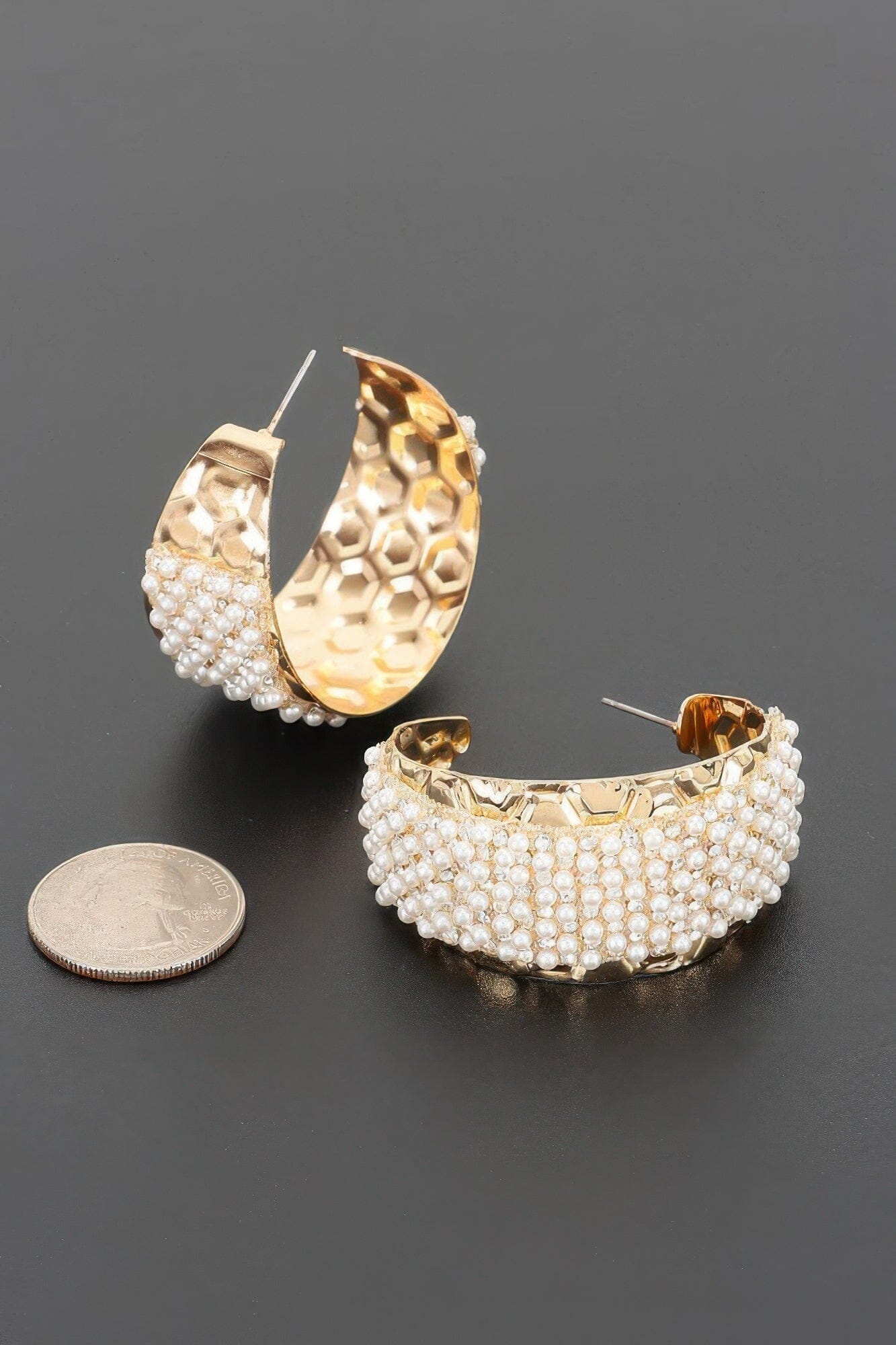 Beaded Cuff Hoop Earrings Apparel & Accessories > Jewelry > Earrings jehouze 
