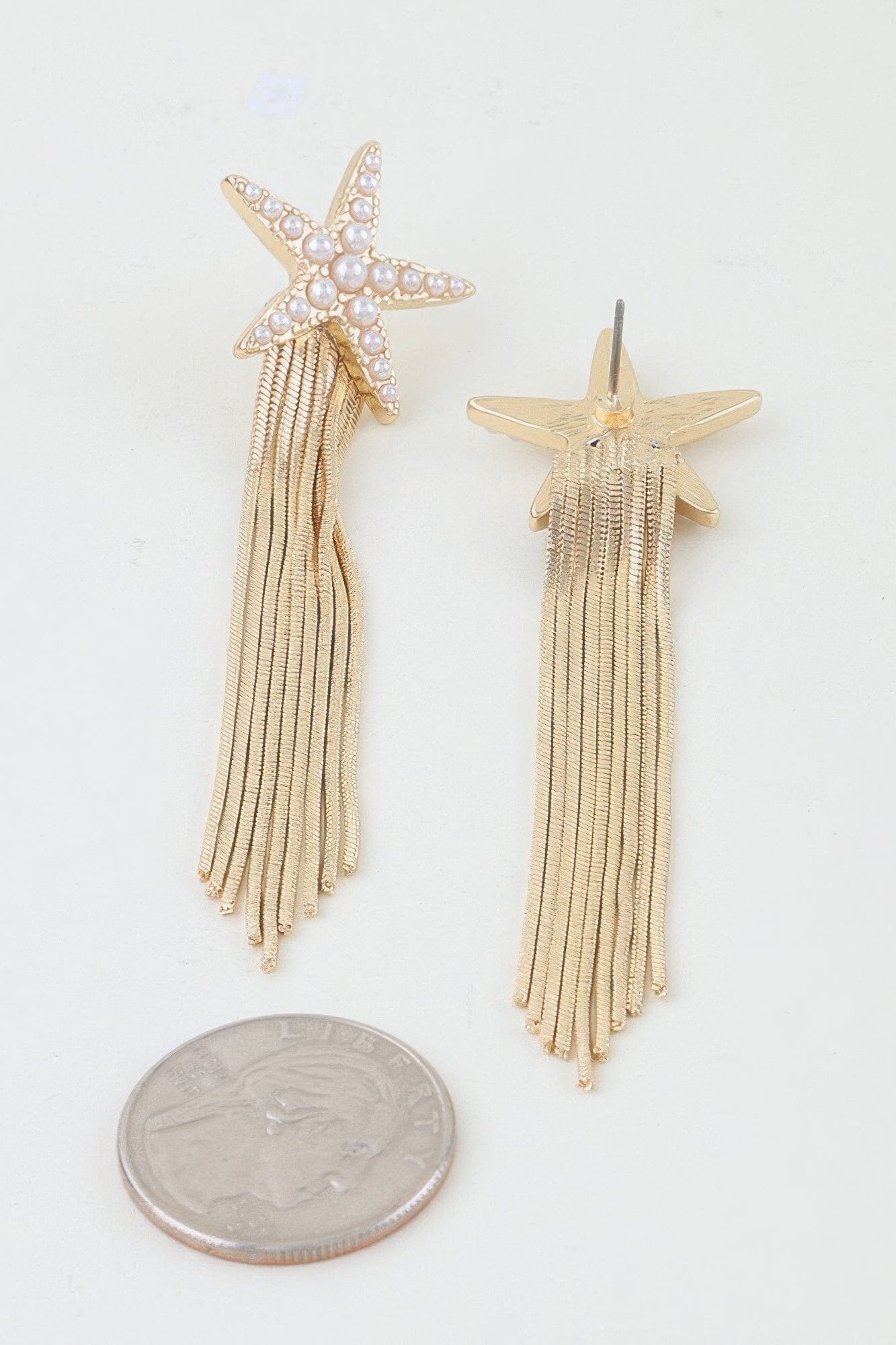 Beaded Starfish Curtain Drop Earrings Apparel & Accessories > Jewelry > Earrings jehouze 
