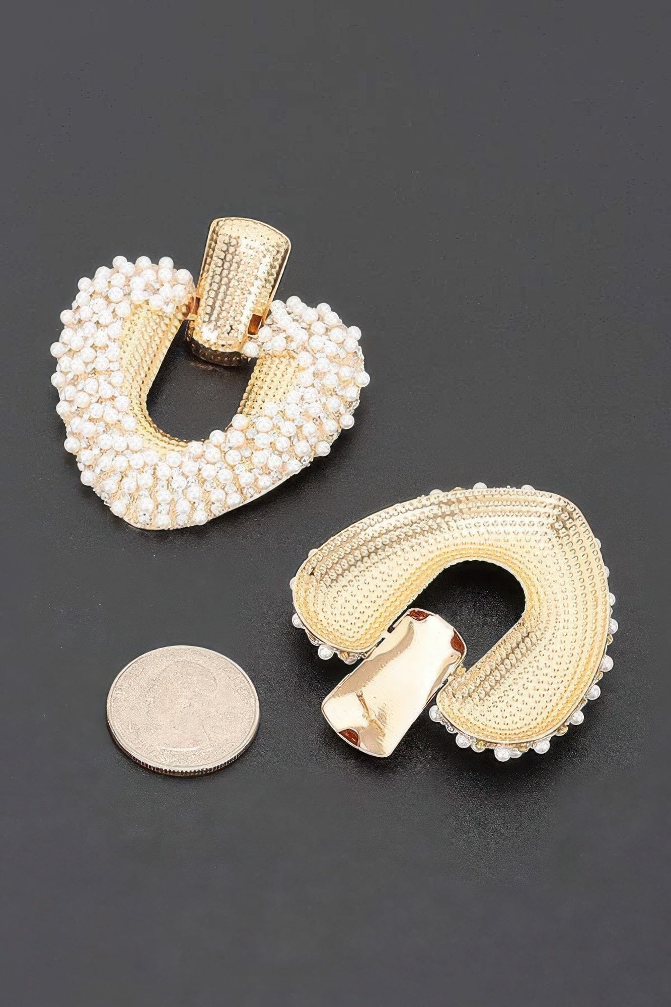 Beaded U-shape Door Knocker Earrings Apparel & Accessories > Jewelry > Earrings jehouze 