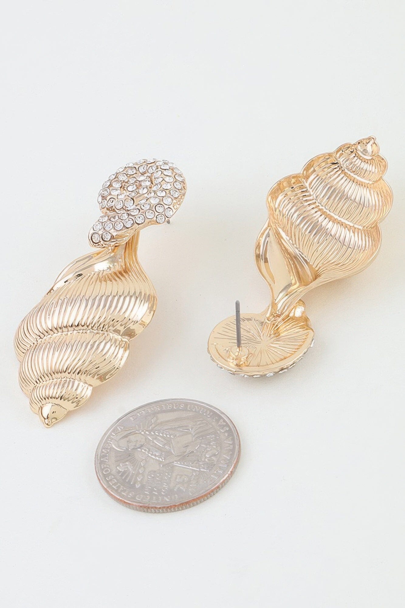 Bejeweled Conch Shell Earrings Apparel & Accessories > Jewelry > Earrings jehouze 
