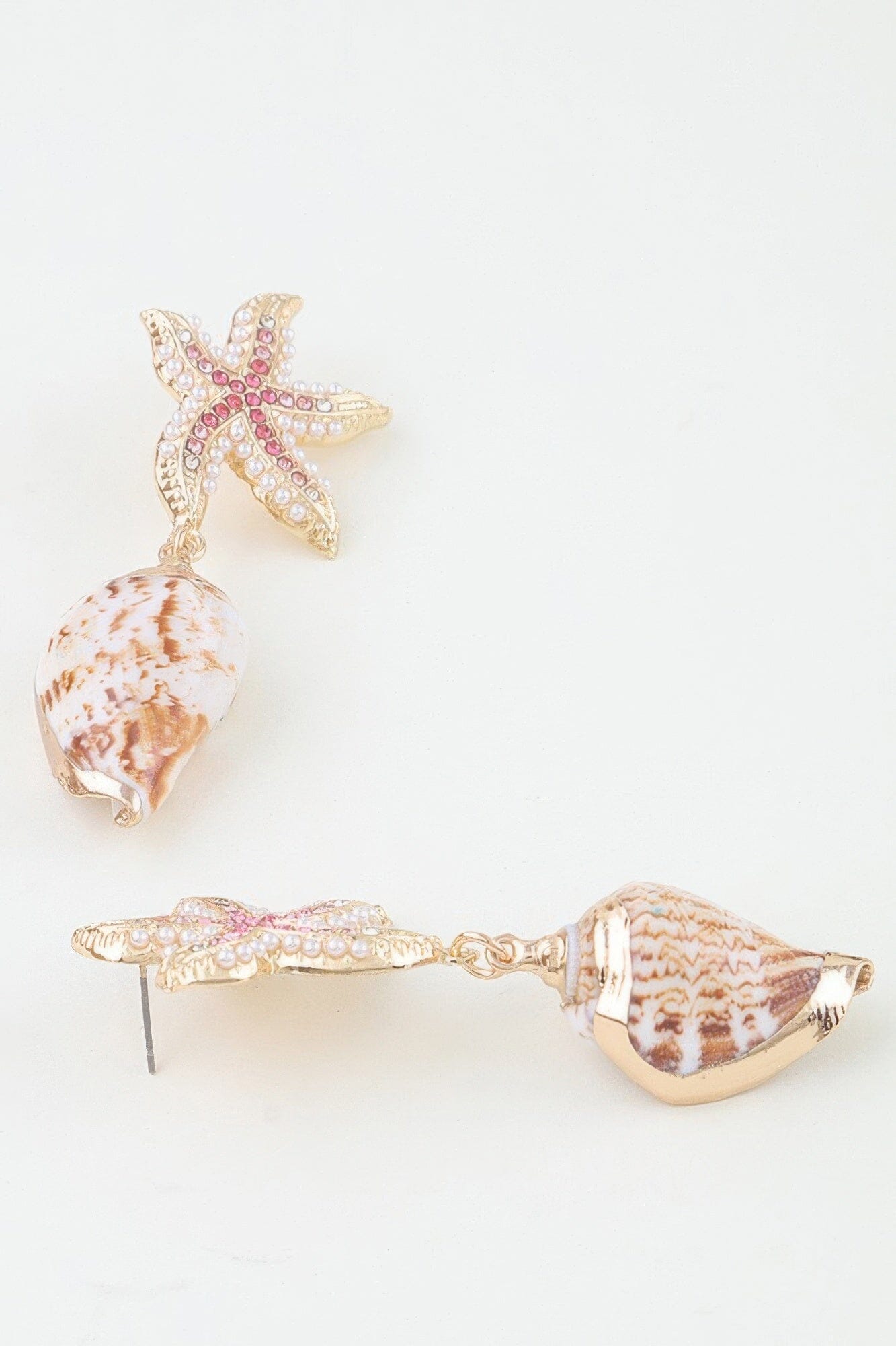 Bejeweled Starfish Shell Earrings Apparel & Accessories > Jewelry > Earrings jehouze 