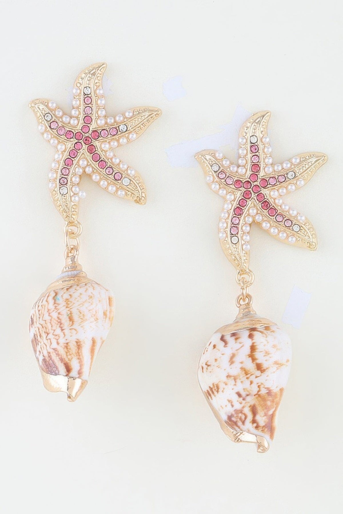 Bejeweled Starfish Shell Earrings Apparel & Accessories > Jewelry > Earrings jehouze 