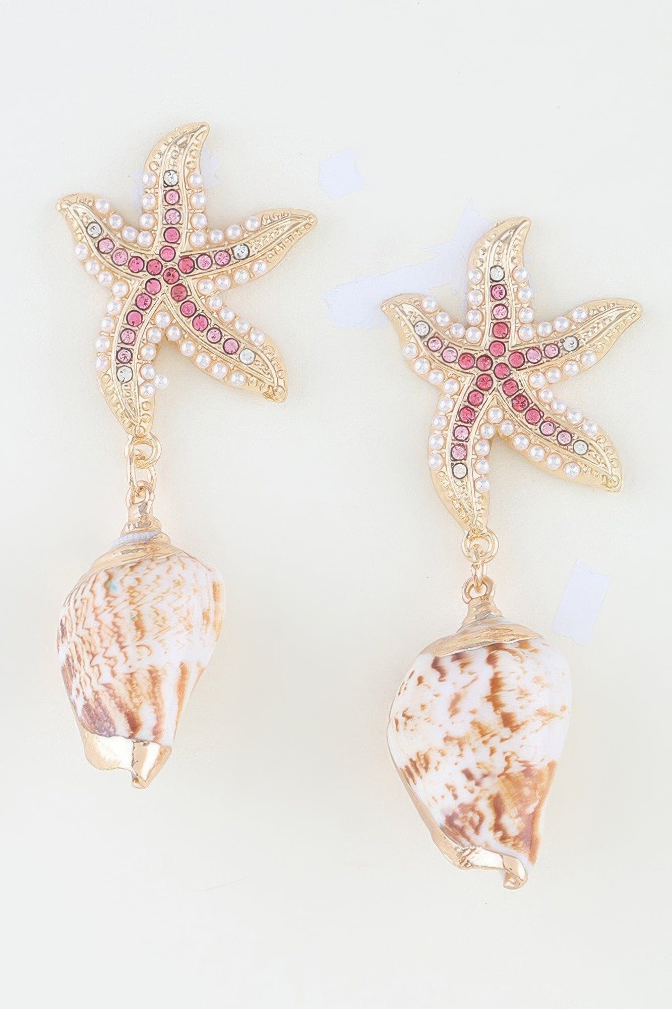 Bejeweled Starfish Shell Earrings Apparel & Accessories > Jewelry > Earrings jehouze 