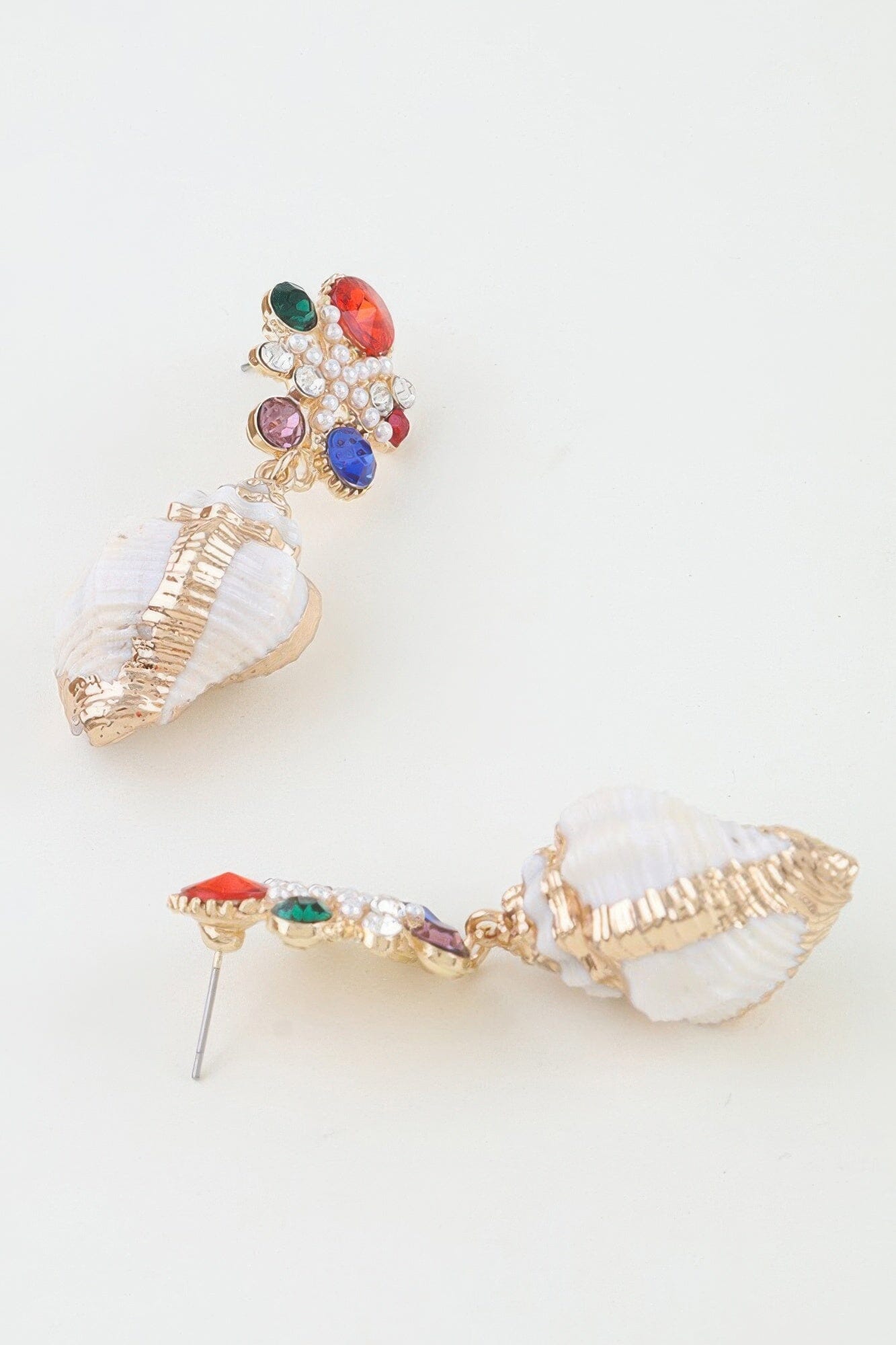 Bejeweled Summer Shell Earrings Apparel & Accessories > Jewelry > Earrings jehouze 
