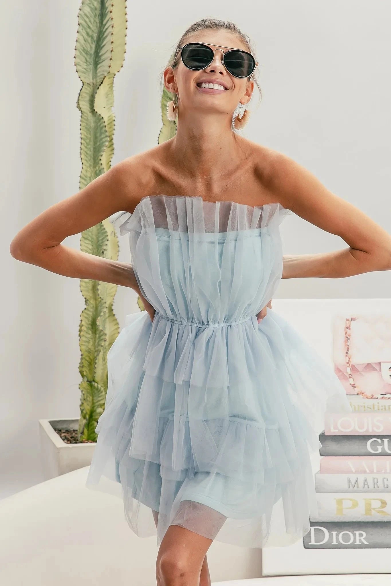 BiBi Sleeveless Layered Organza Dress Dresses jehouze 