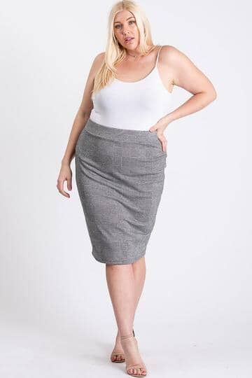 Black/grey Glen Plaid Skirt jehouze 