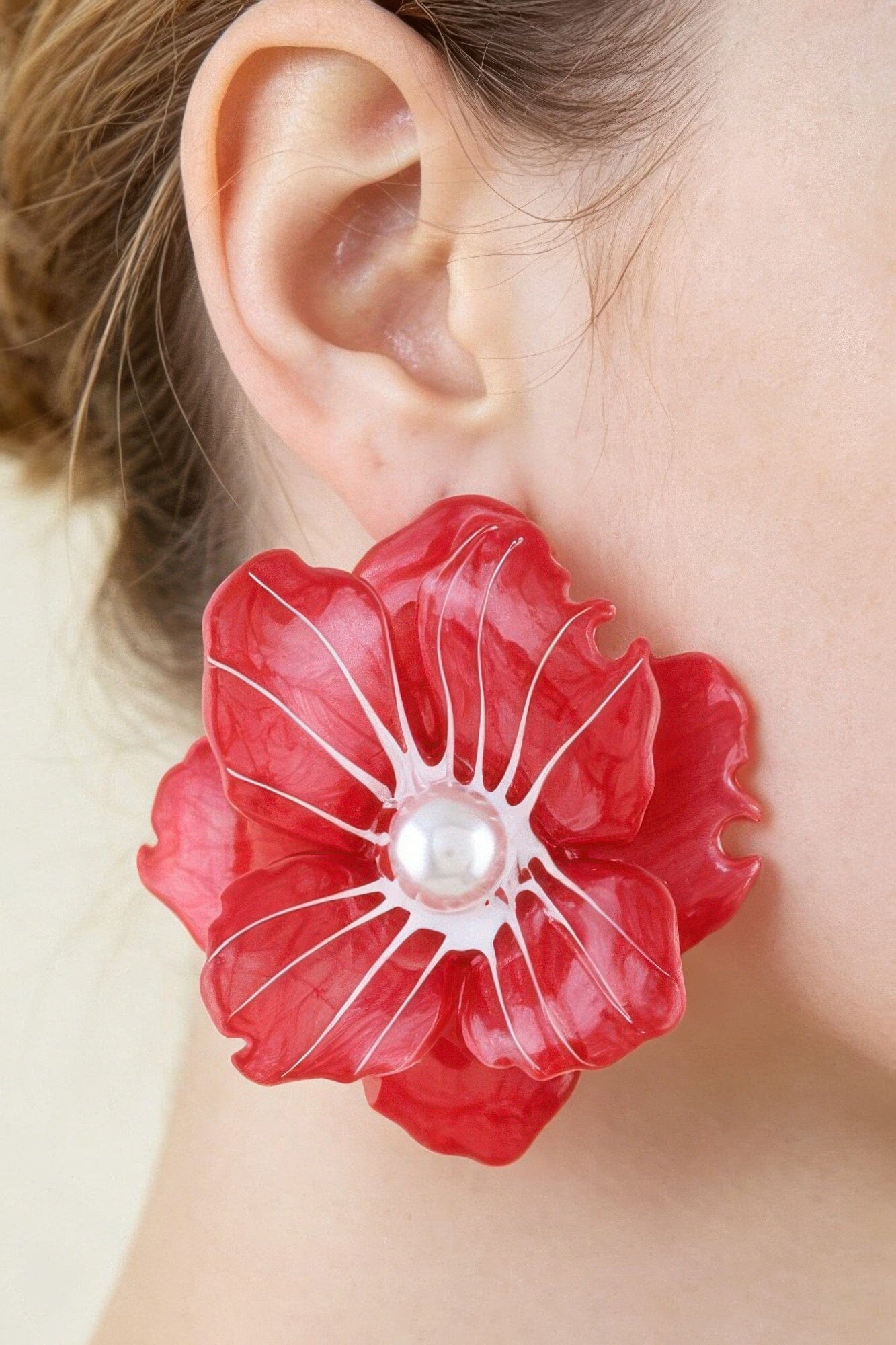 Blooming Marble Flower Stud Earrings Apparel & Accessories > Jewelry > Earrings jehouze 