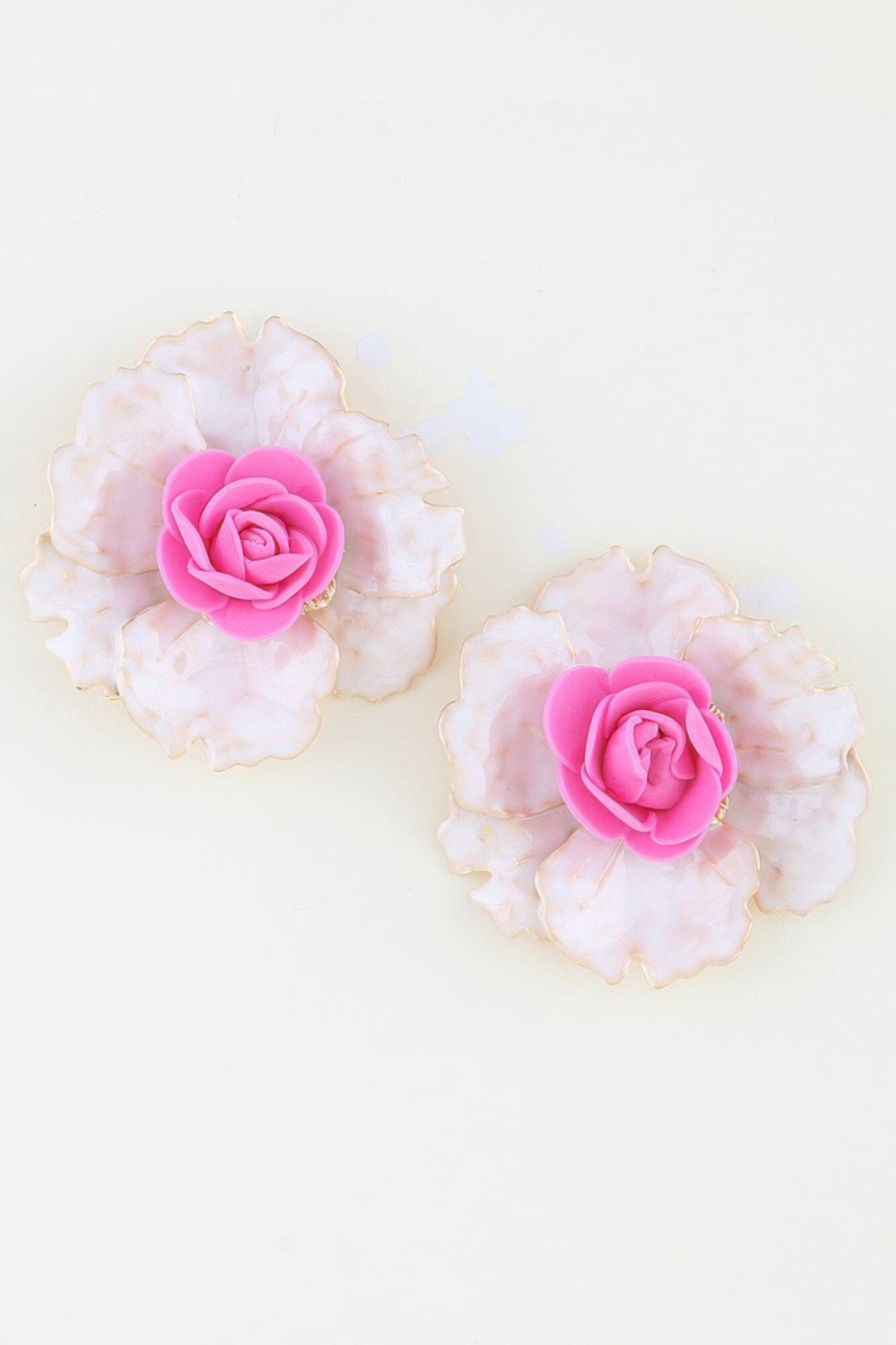 Blooming Watercolor Flower Earrings Apparel & Accessories > Jewelry > Earrings jehouze Ivory 