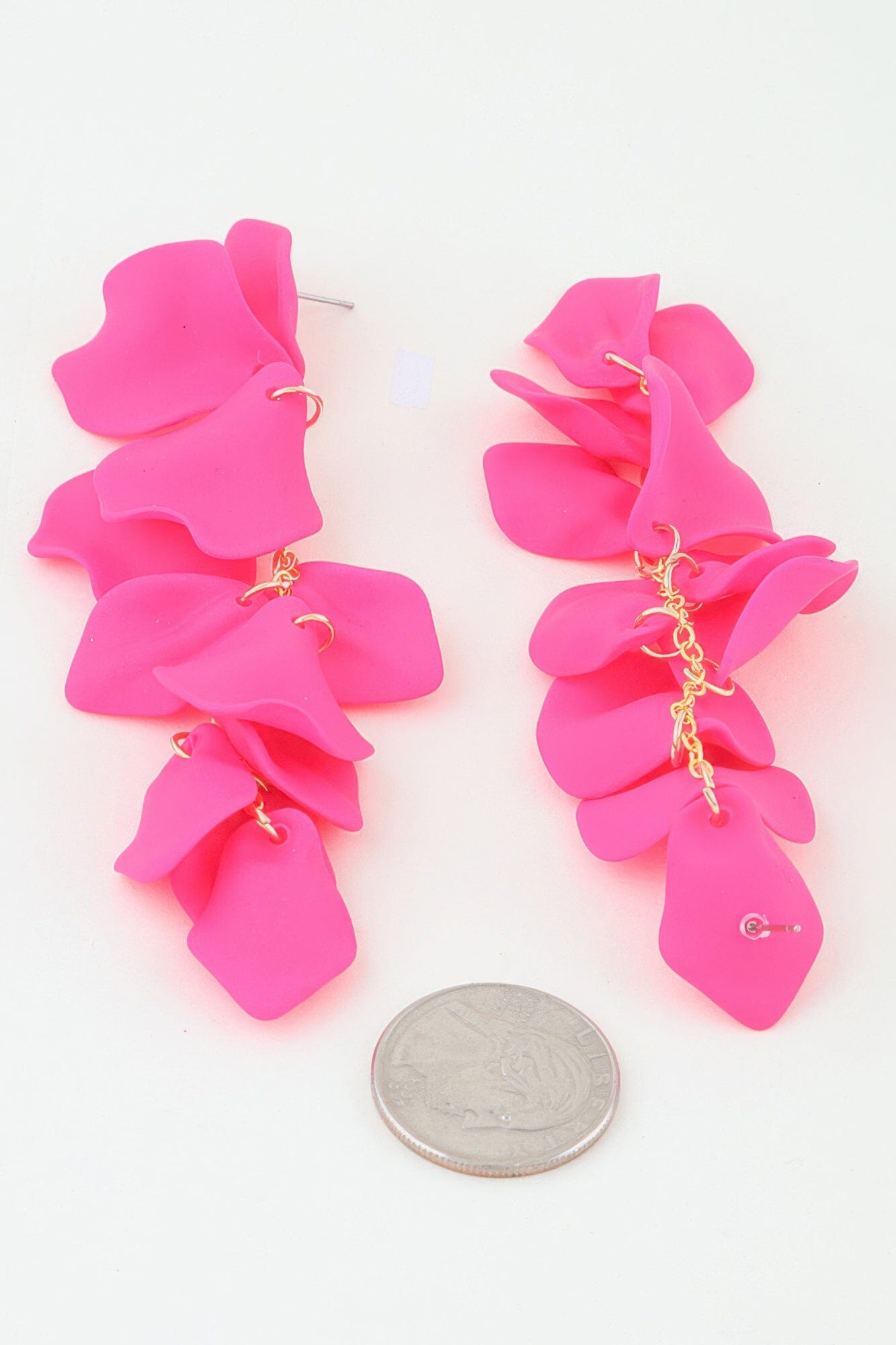 Bright Petal Blossom Drop Earrings Apparel & Accessories > Jewelry > Earrings jehouze Fuschia 