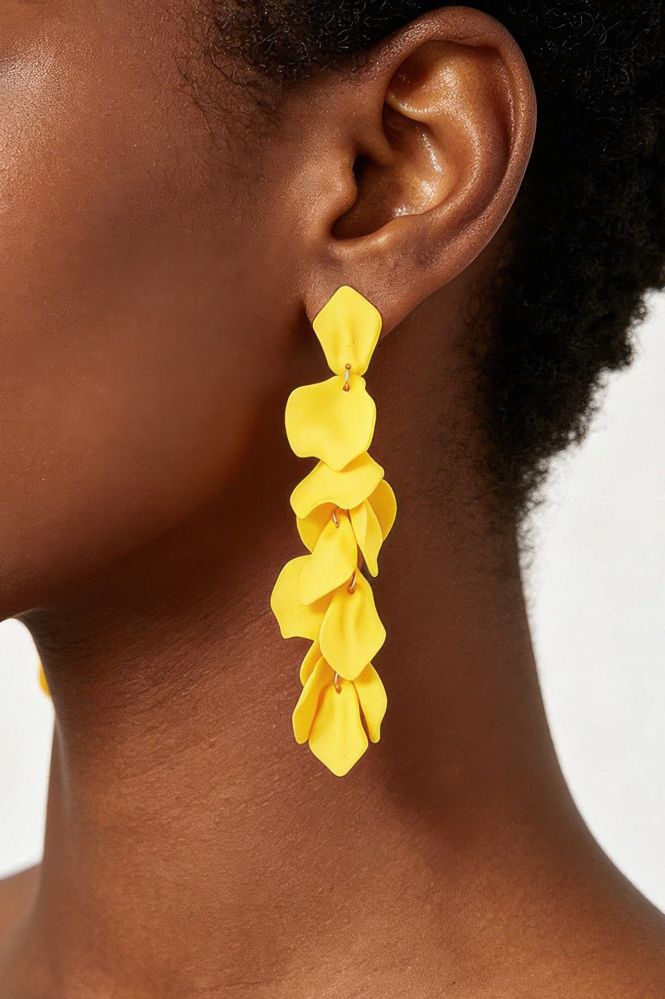 Bright Petal Blossom Drop Earrings Apparel & Accessories > Jewelry > Earrings jehouze Yellow 