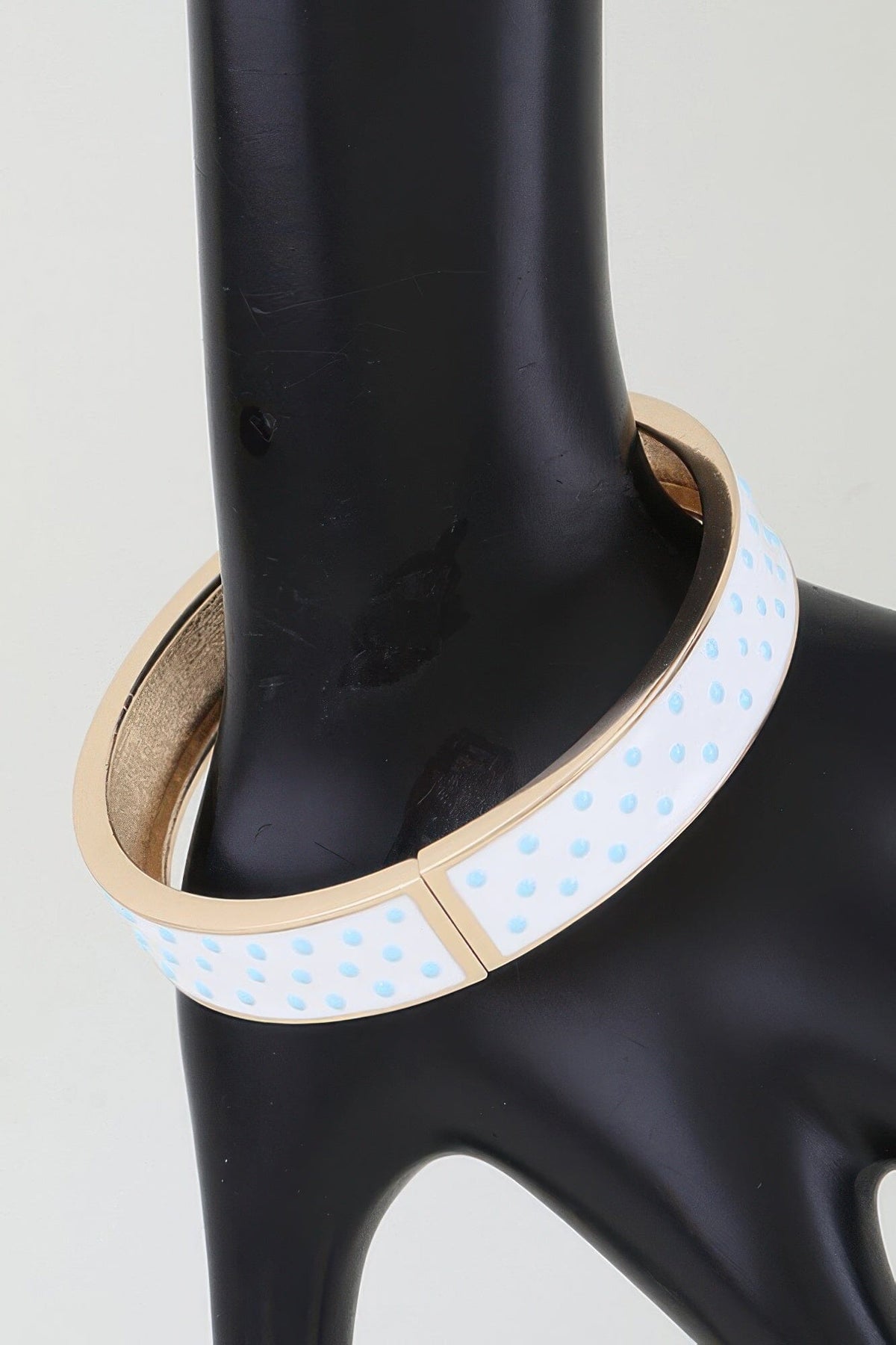 Bright Polka Dot Cuff Bracelet Bracelets jehouze Gold White 