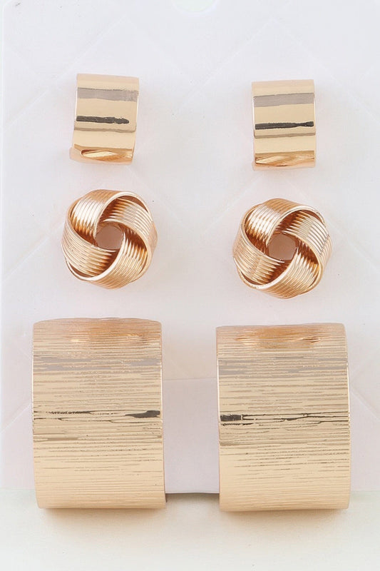 Carved Modern Hoop Earrings Apparel & Accessories > Jewelry > Earrings jehouze Gold 