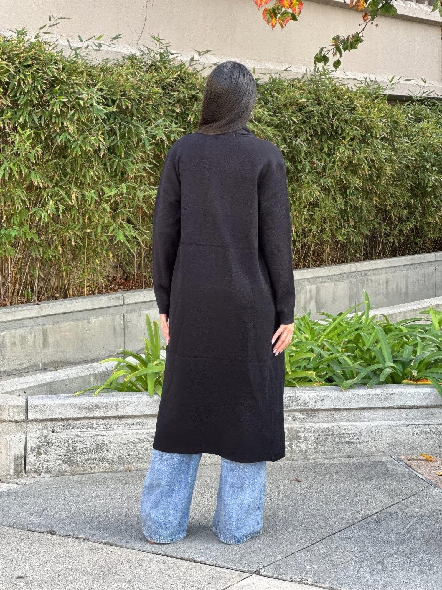 Clover Fine Knit Midi Cardi Cardigan With Pockets Outerwear jehouze 