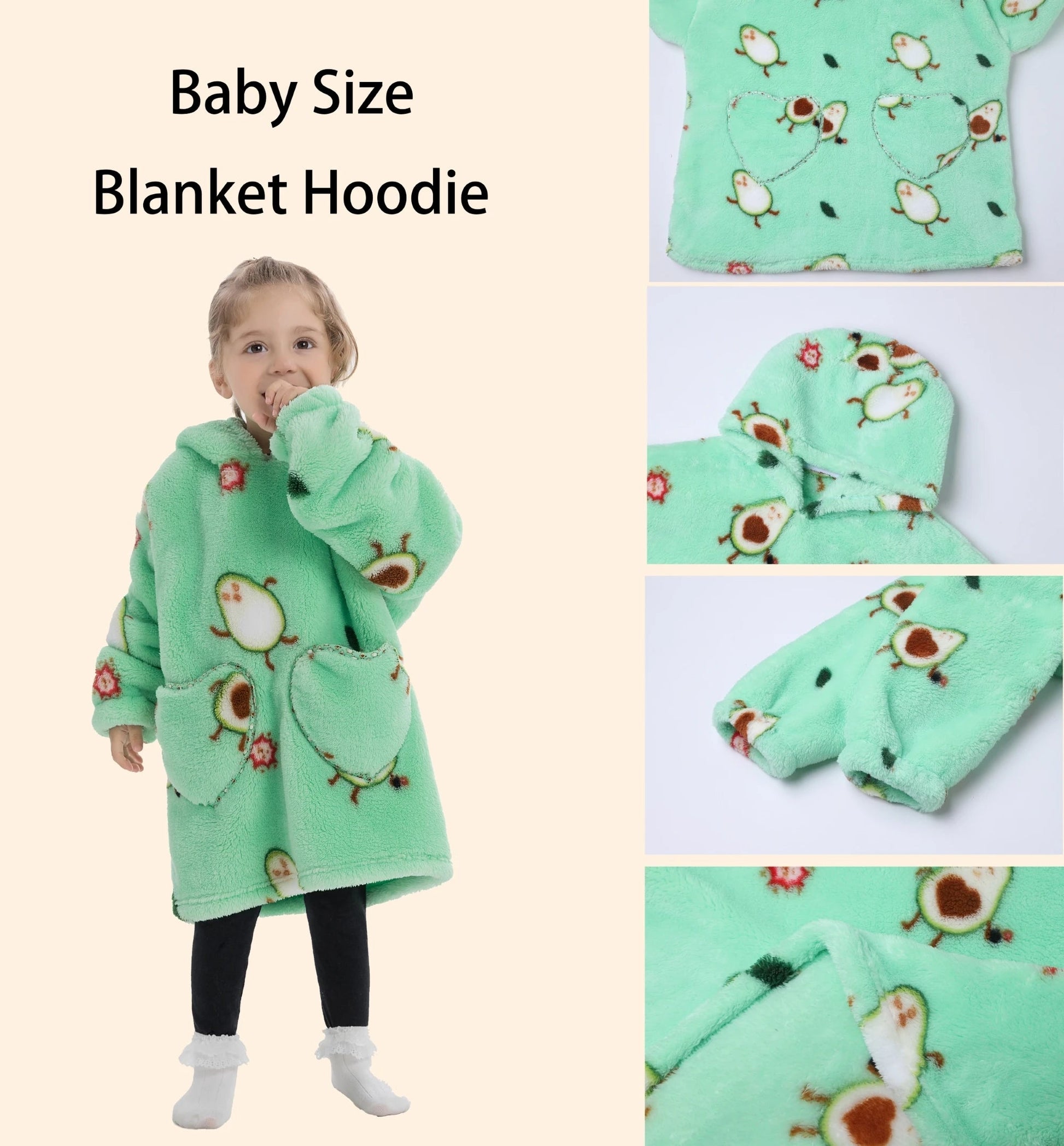 Comfy Wearable Oversized Hoodie Adult Kids Toddles Blanket Sleepwear & Loungewear jehouze 