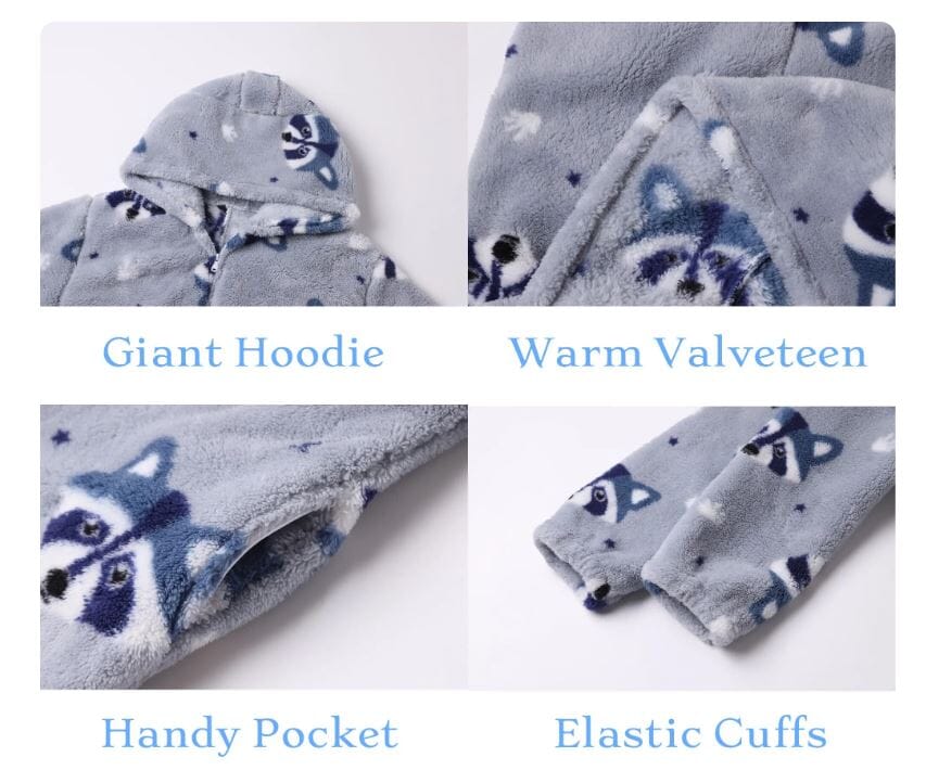 Comfy Wearable Oversized Hoodie Adult Kids Toddles Blanket Sleepwear & Loungewear jehouze 