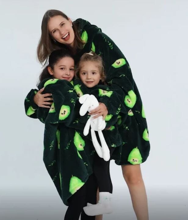 Comfy Wearable Oversized Hoodie Adult Kids Toddles Blanket Sleepwear & Loungewear jehouze Adult Pear 