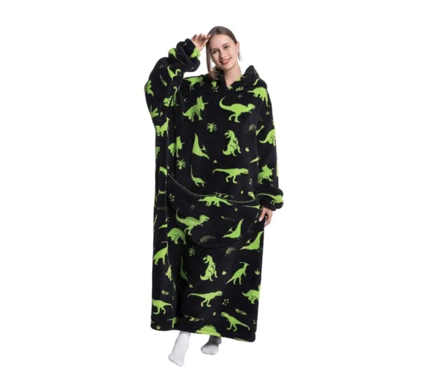 Comfy Wearable Oversized Hoodie Long Blanket Sleepwear & Loungewear jehouze 