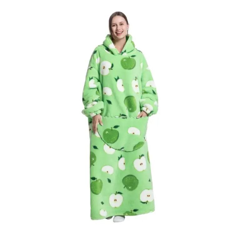 Comfy Wearable Oversized Hoodie Long Blanket Sleepwear & Loungewear jehouze Apple 