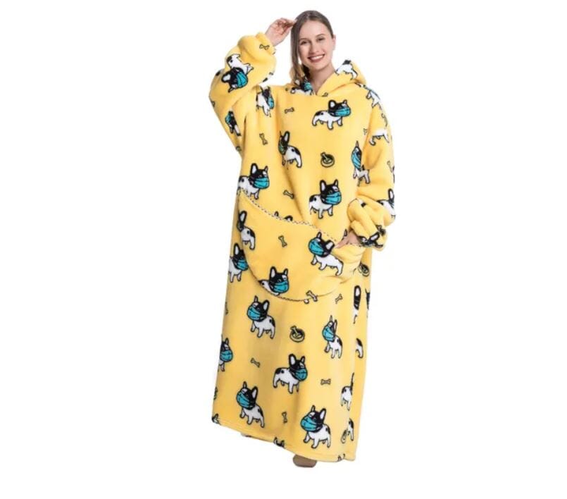 Comfy Wearable Oversized Hoodie Long Blanket Sleepwear & Loungewear jehouze Mask Dog 
