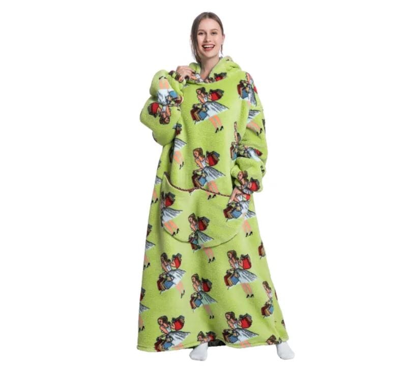 Comfy Wearable Oversized Hoodie Long Blanket Sleepwear & Loungewear jehouze Shopping Queen 