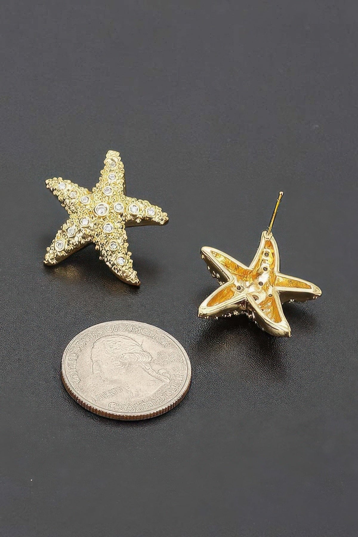Crystal Starfish Stud Earrings Apparel & Accessories > Jewelry > Earrings jehouze 