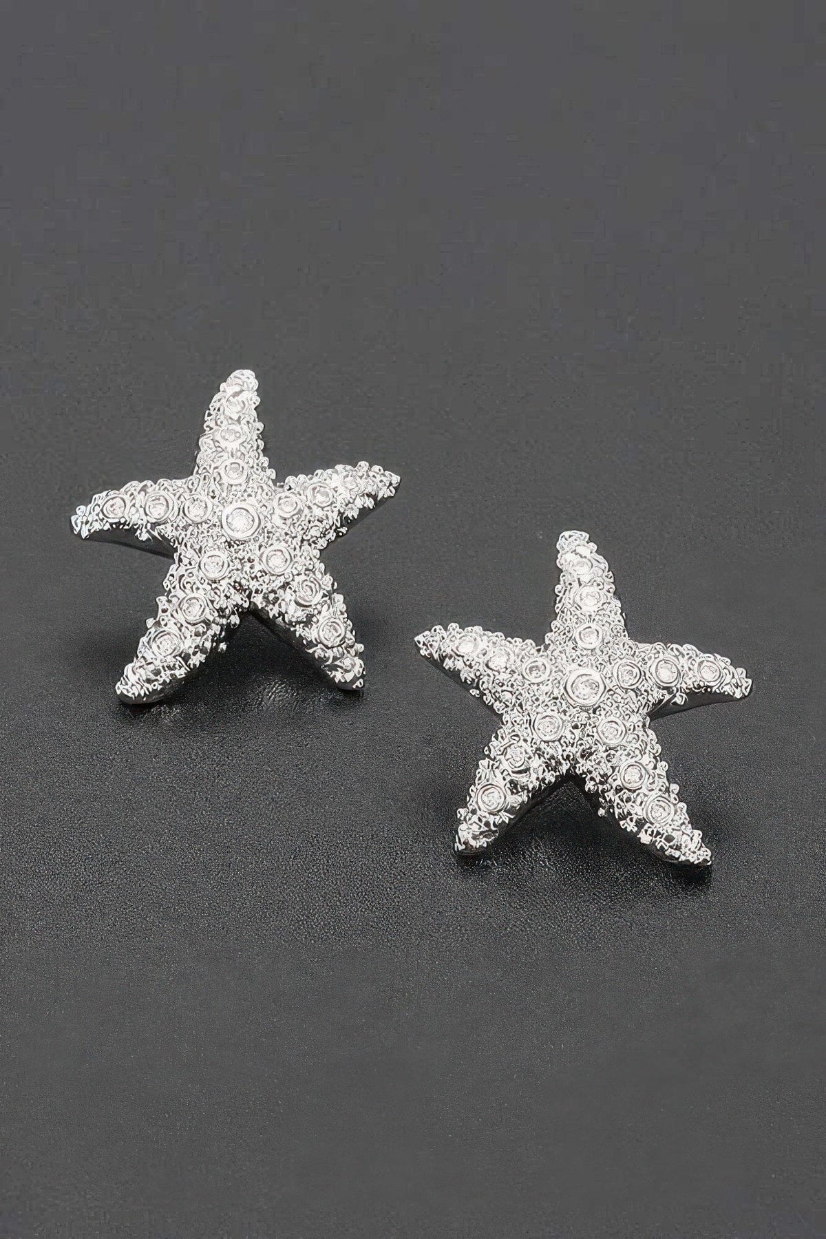 Crystal Starfish Stud Earrings Apparel & Accessories > Jewelry > Earrings jehouze Silver 