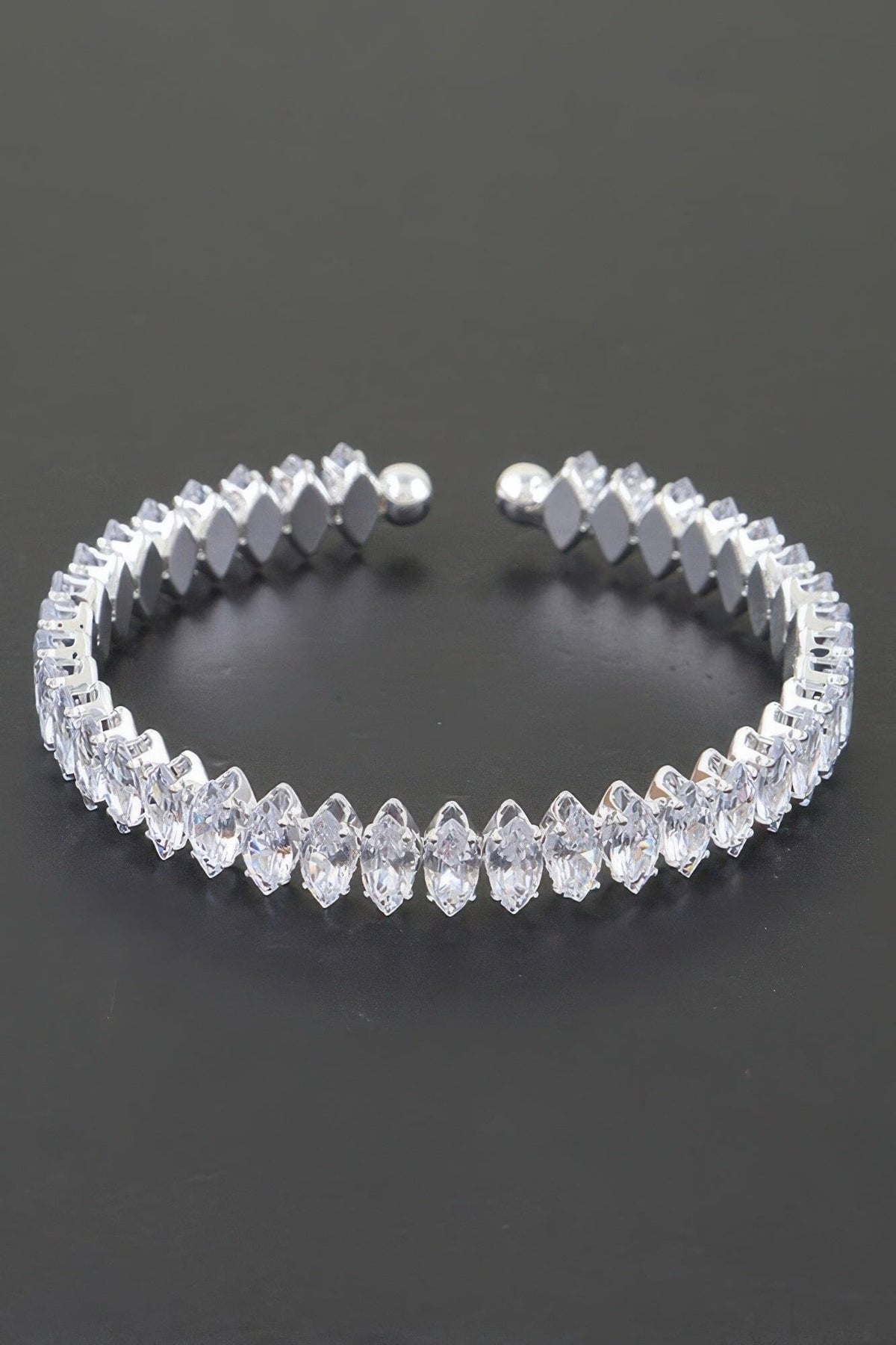 Cubic Zirconia Crystal Cuff Bracelet Bracelets jehouze 