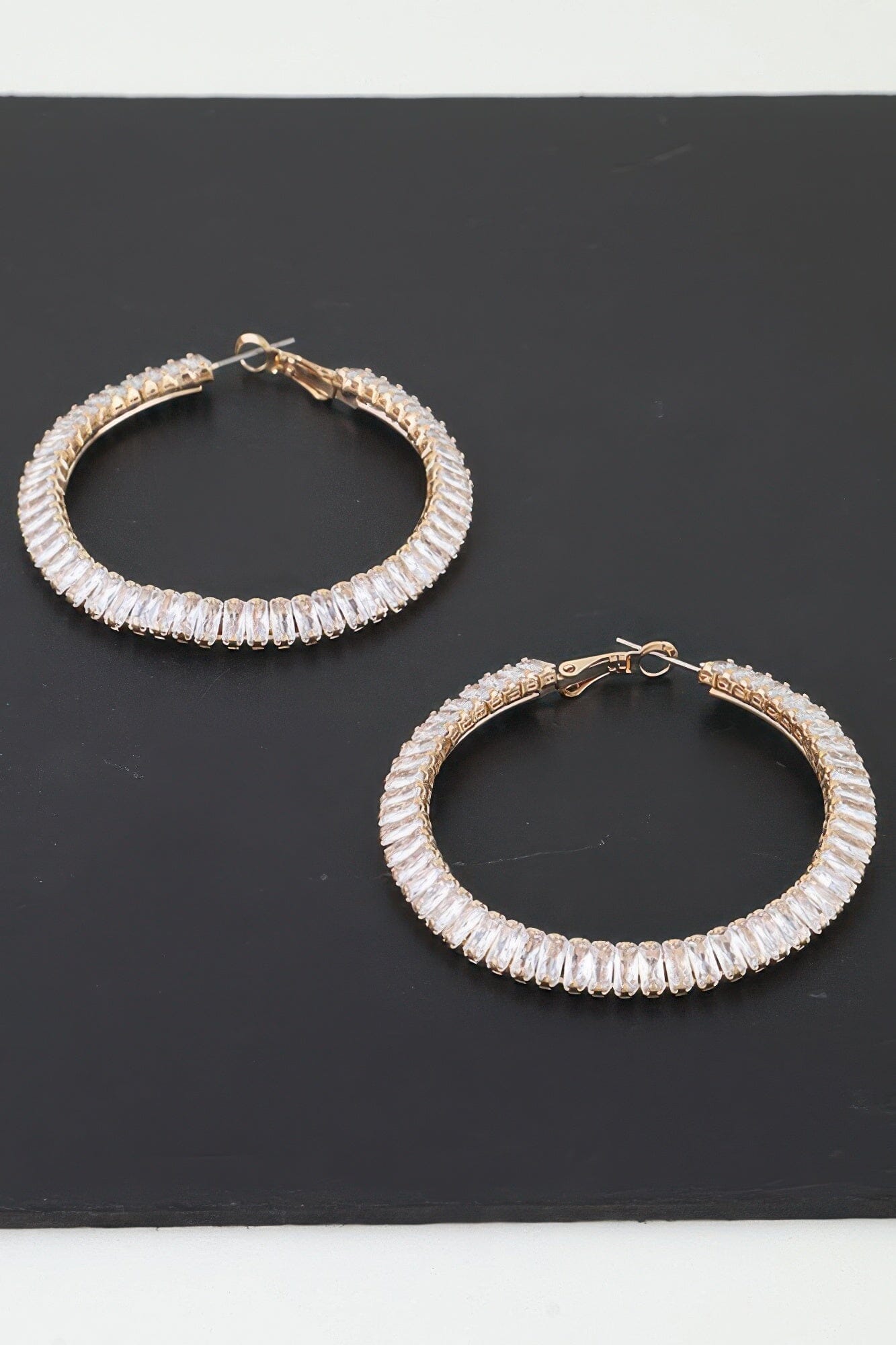 Cubic Zirconia Crystal Hoop Earrings Apparel & Accessories > Jewelry > Earrings jehouze 