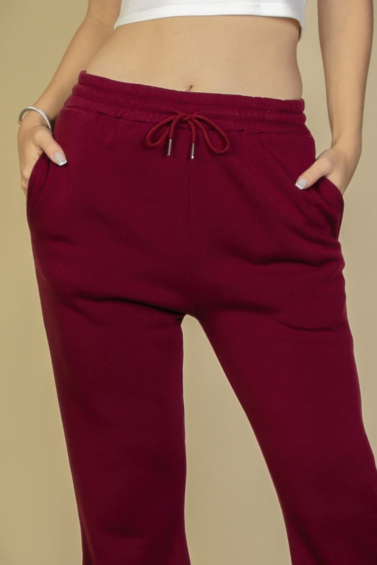 Drawstring Waist Slant Pocket Sweatpants Pants jehouze 