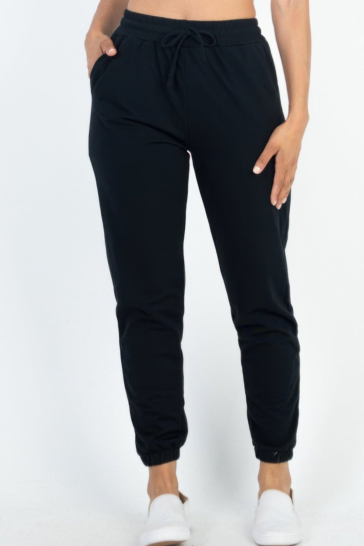 French Terry Jogger Pants Activewear jehouze Black S 
