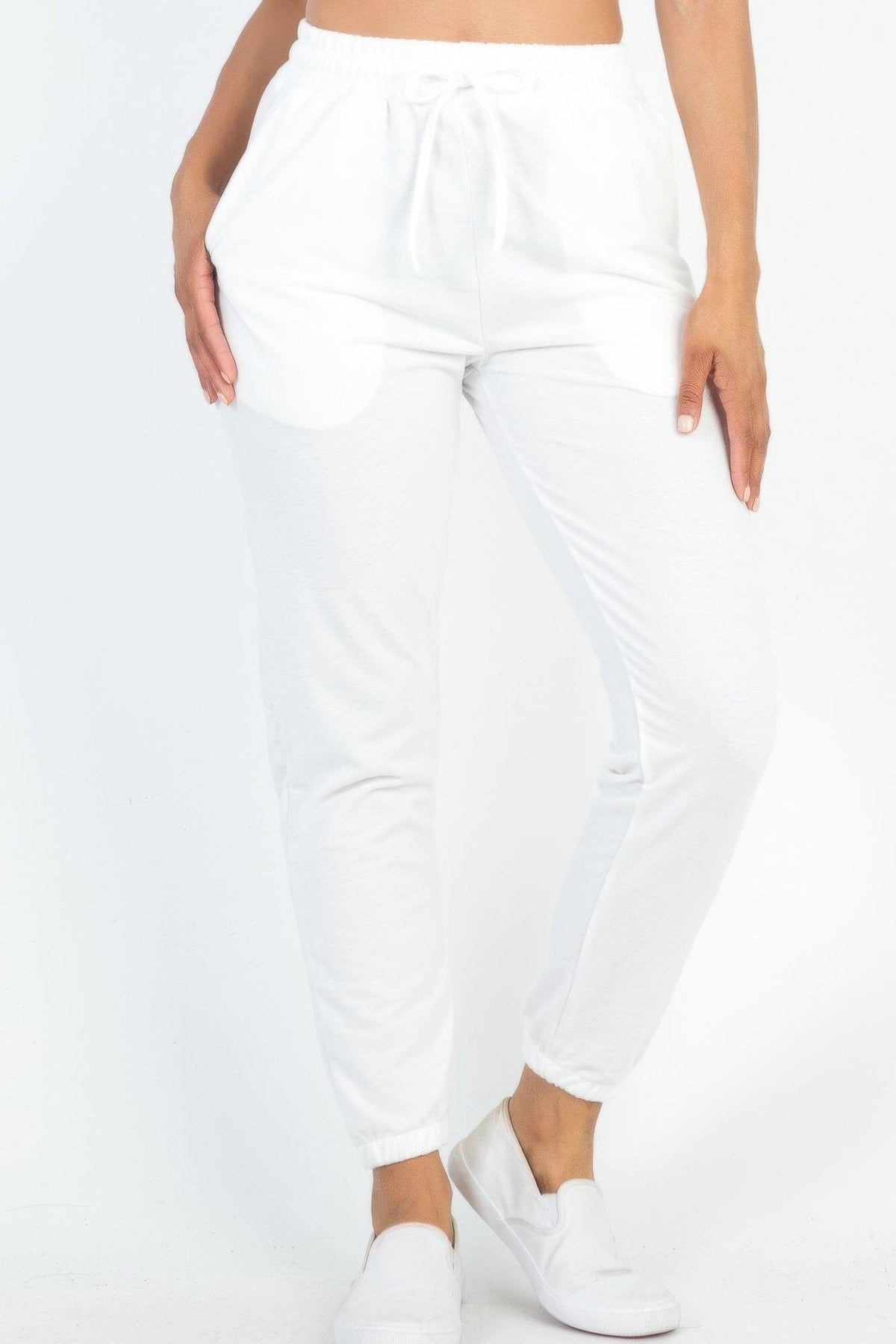 French Terry Jogger Pants Activewear jehouze White S 