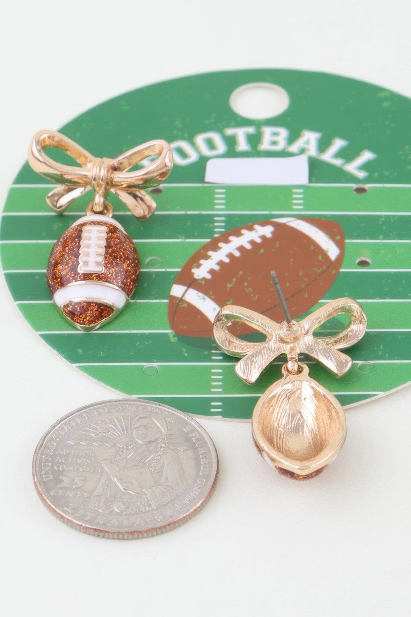 Game Day Coquette Football Earrings Apparel & Accessories > Jewelry > Earrings jehouze 