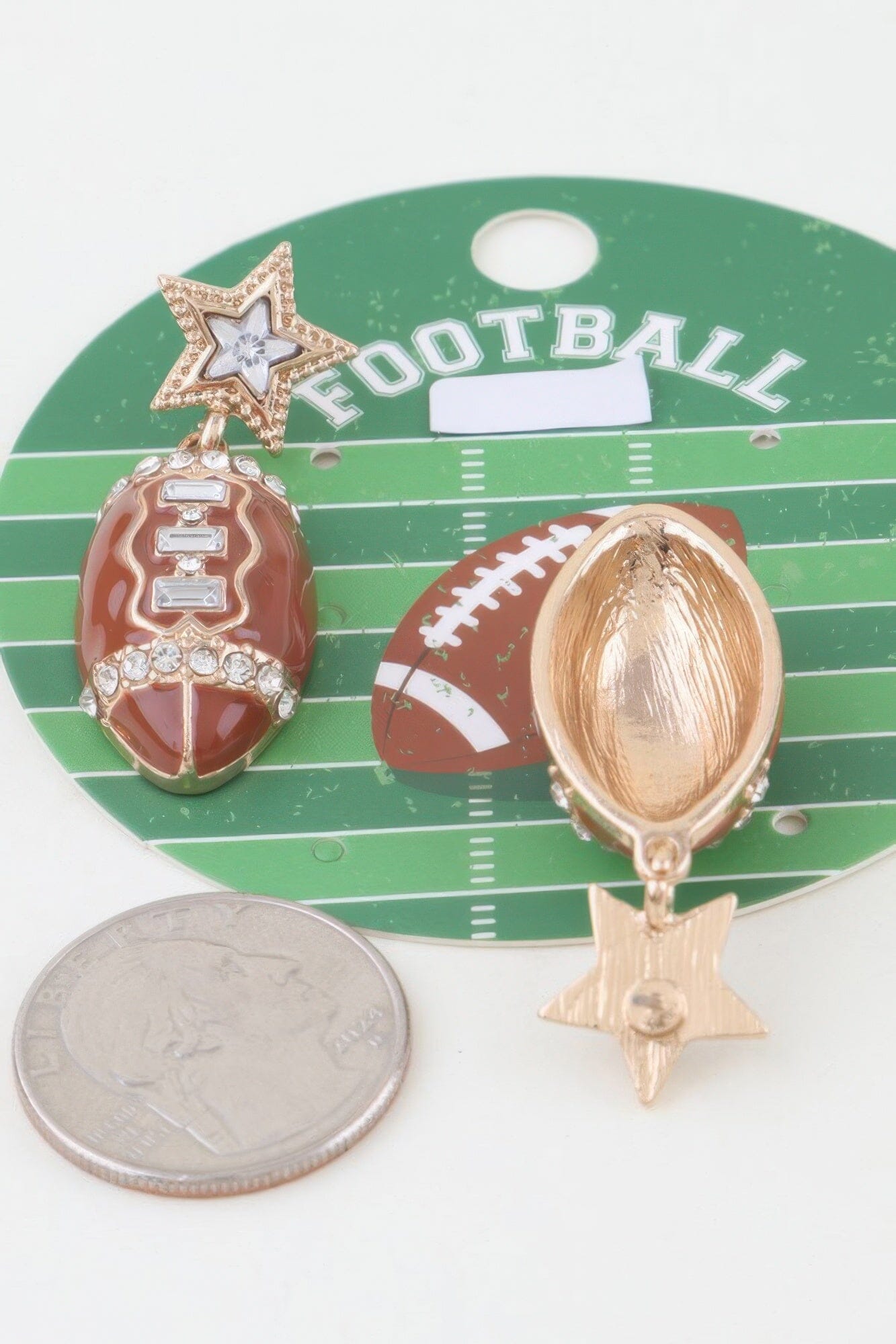 Game Day Glam Football Earrings Apparel & Accessories > Jewelry > Earrings jehouze 