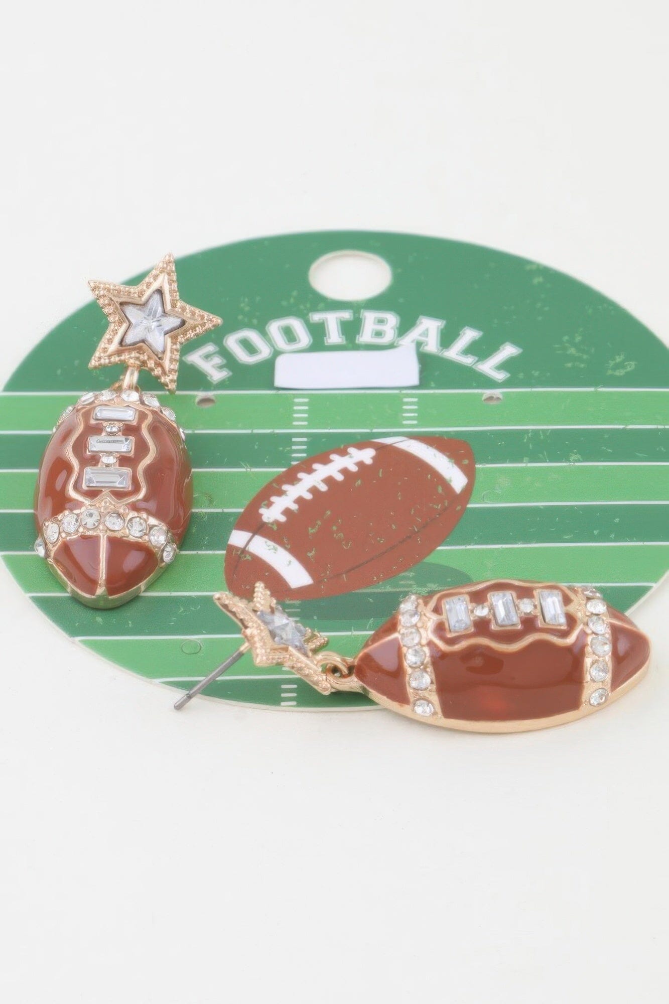 Game Day Glam Football Earrings Apparel & Accessories > Jewelry > Earrings jehouze 