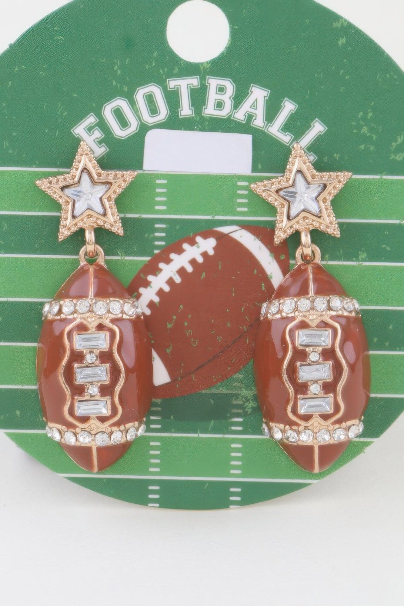 Game Day Glam Football Earrings Apparel & Accessories > Jewelry > Earrings jehouze 