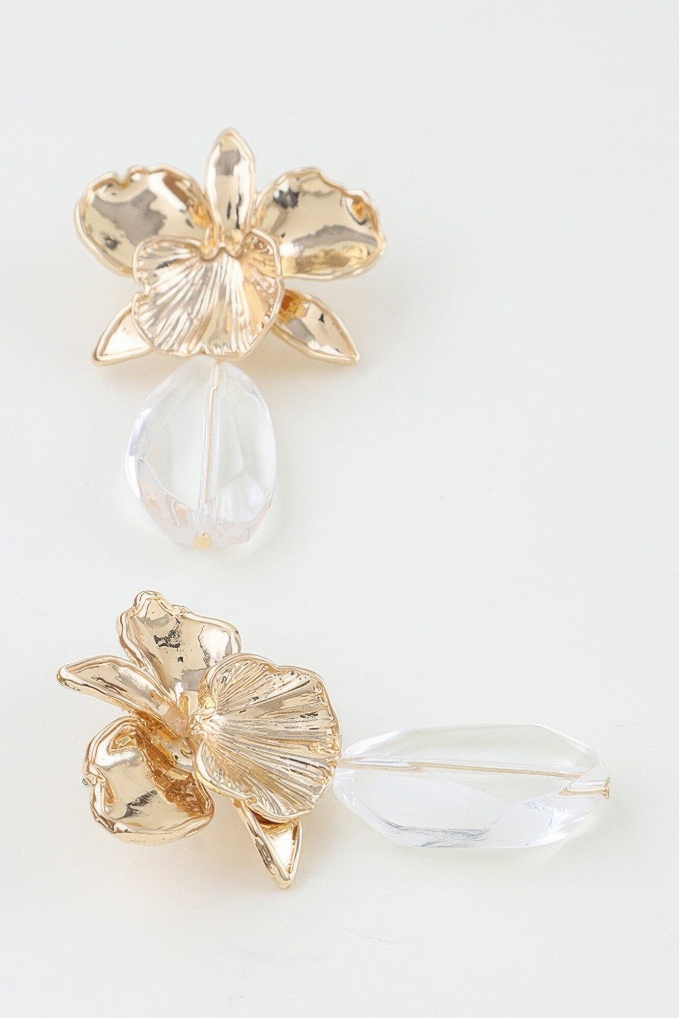 Hammered Blooming Orchid Drop Earrings Apparel & Accessories > Jewelry > Earrings jehouze 