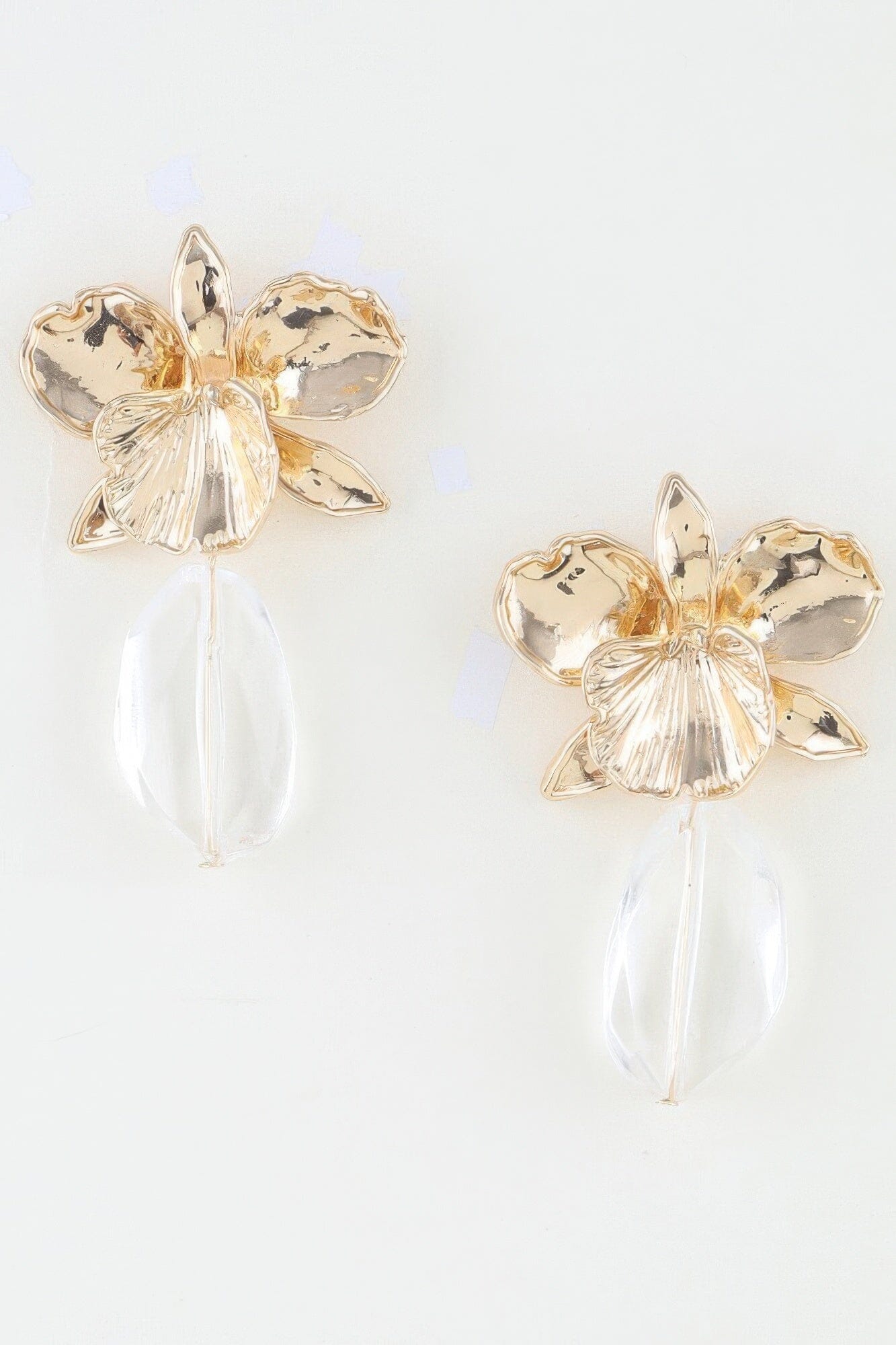 Hammered Blooming Orchid Drop Earrings Apparel & Accessories > Jewelry > Earrings jehouze 