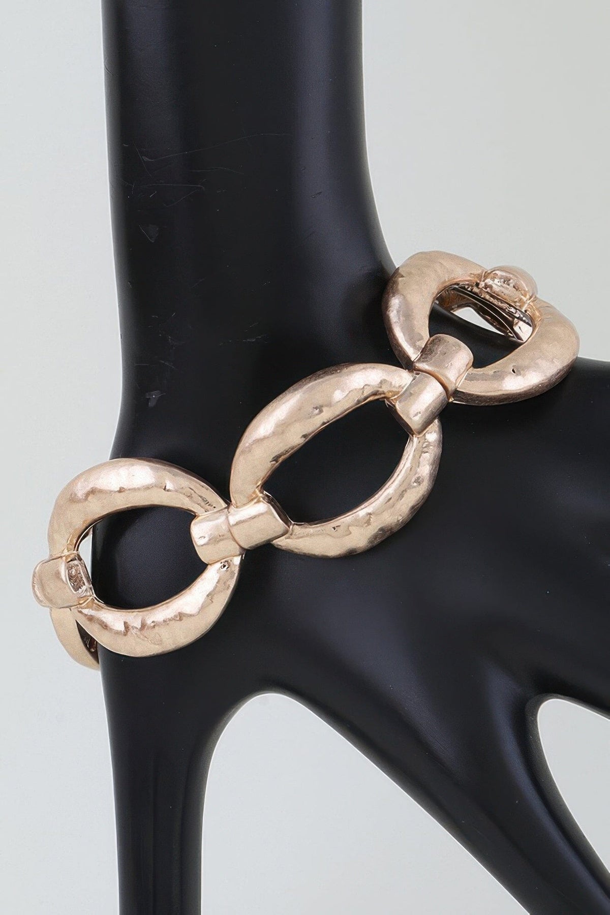 Hammered Chain Cuff Bracelet Bracelets jehouze Gold 