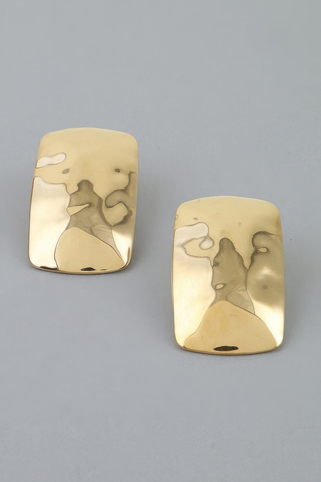 Hammered Cubic Frame Stud Earrings Apparel & Accessories > Jewelry > Earrings jehouze 