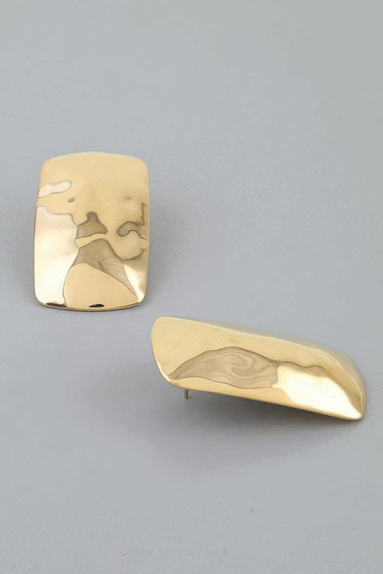 Hammered Cubic Frame Stud Earrings Apparel & Accessories > Jewelry > Earrings jehouze 