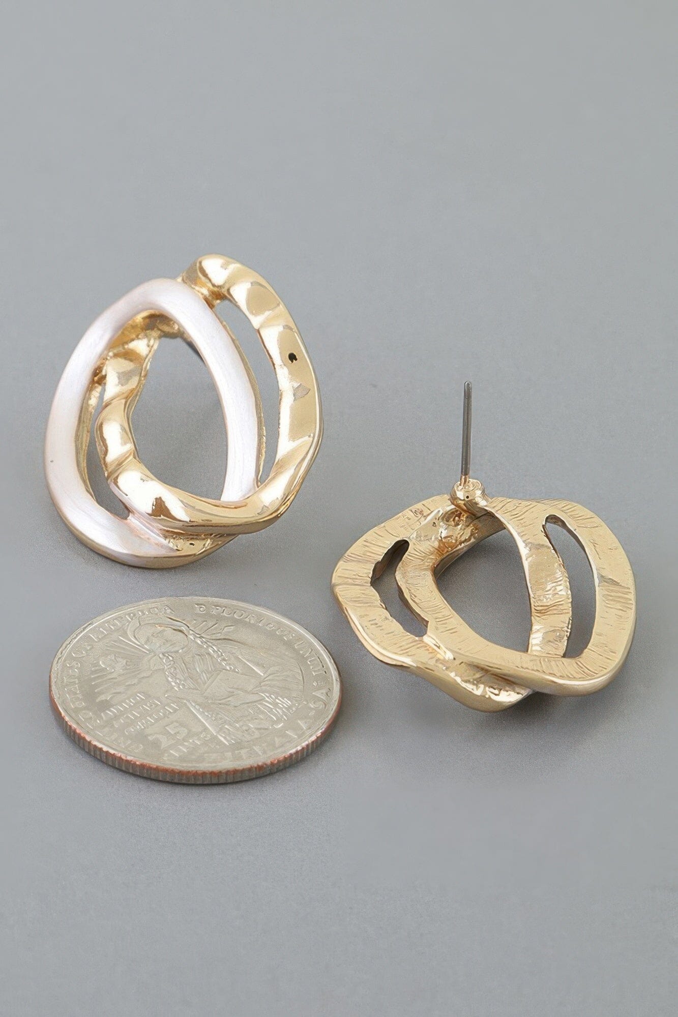 Hammered Double Oo Earrings Apparel & Accessories > Jewelry > Earrings jehouze 