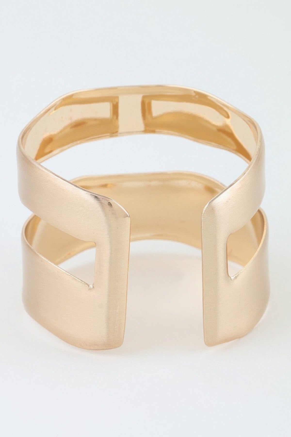 Hammered Double Wave Cuff Bracelet Bracelets jehouze 