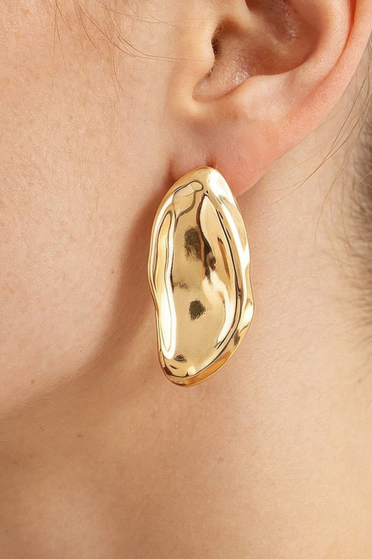 Hammered Fashion Drop Earrings Apparel & Accessories > Jewelry > Earrings jehouze Gold 