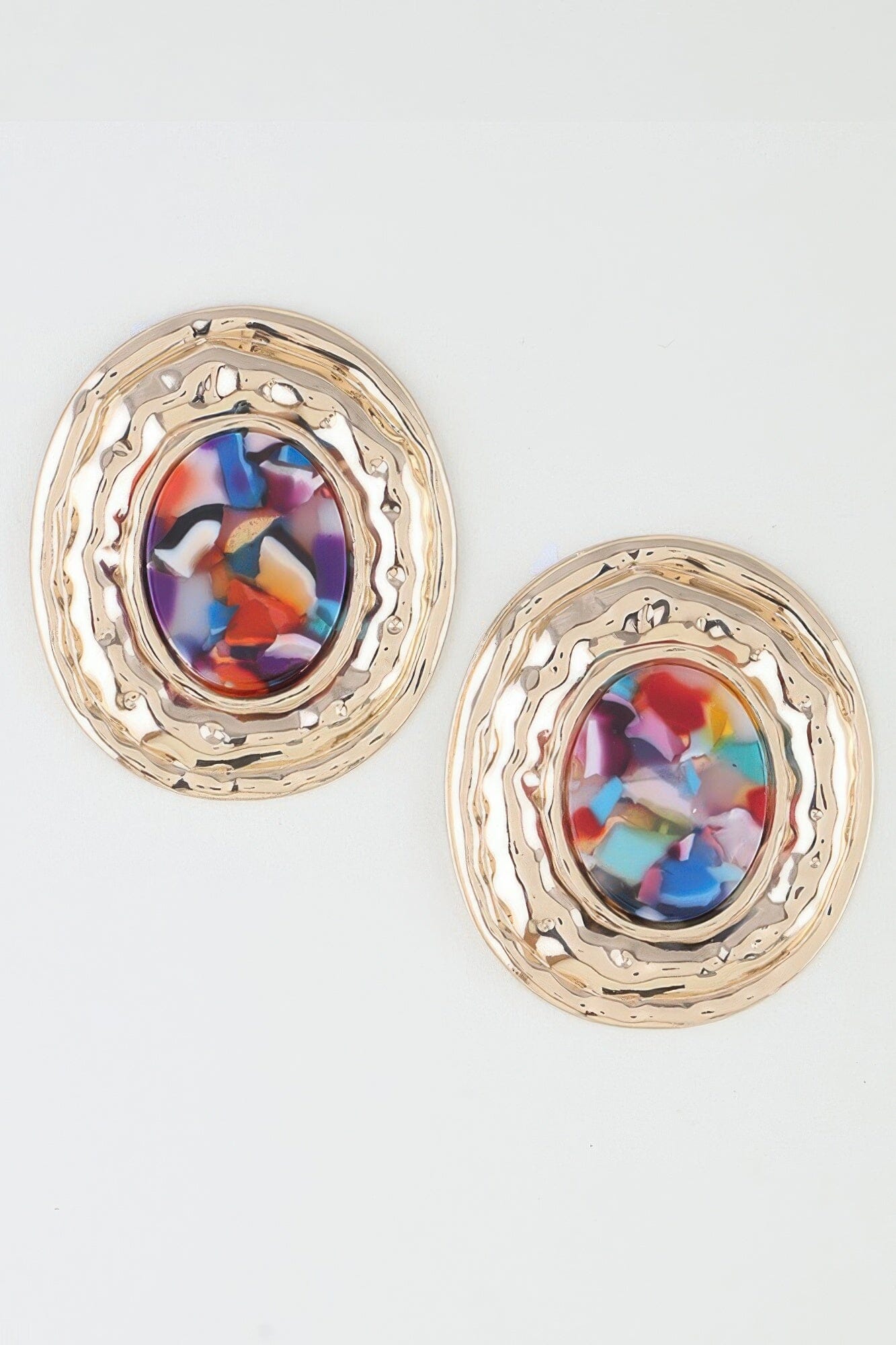 Hammered Marble Disc Earrings Apparel & Accessories > Jewelry > Earrings jehouze 