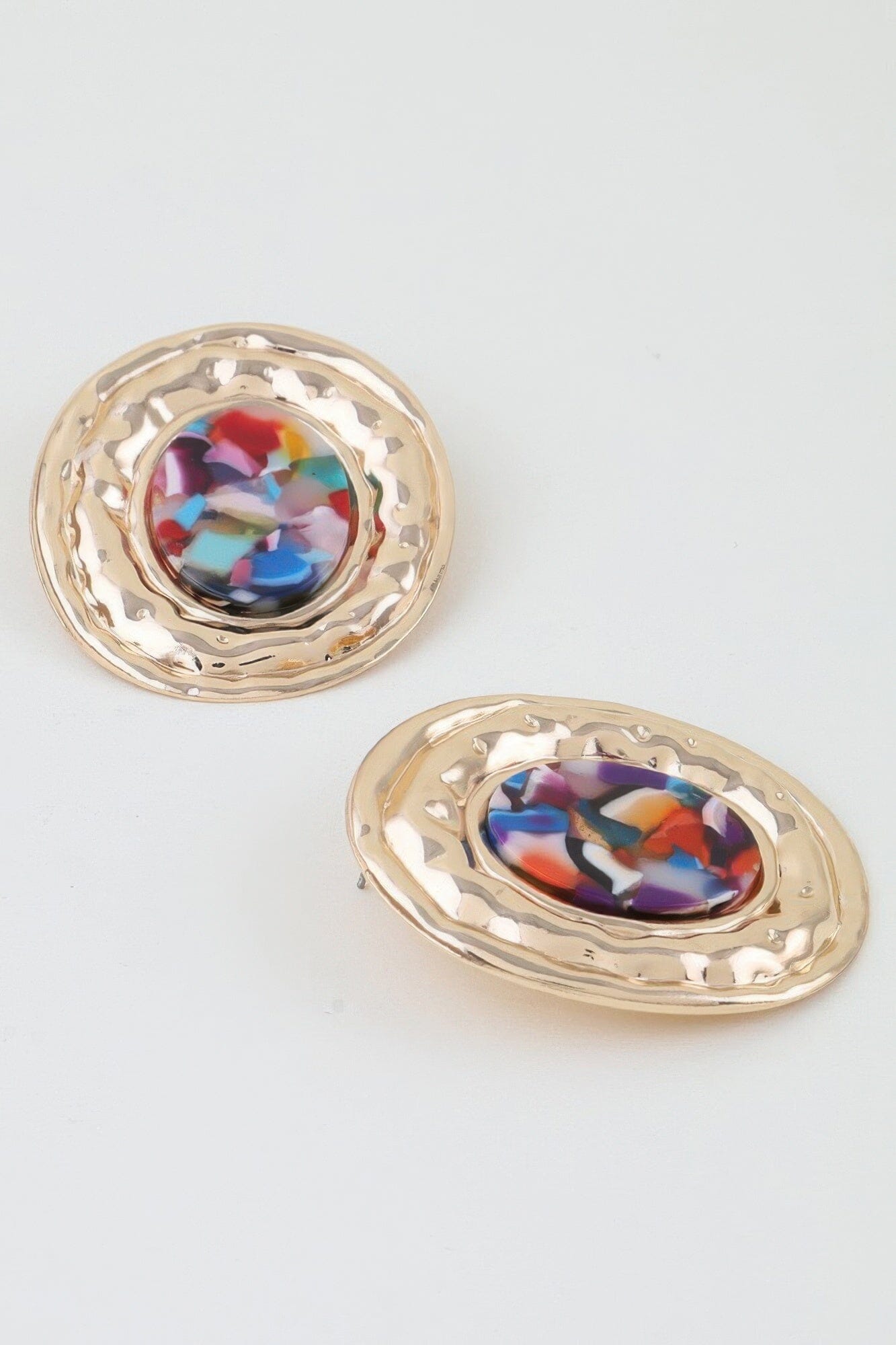 Hammered Marble Disc Earrings Apparel & Accessories > Jewelry > Earrings jehouze 