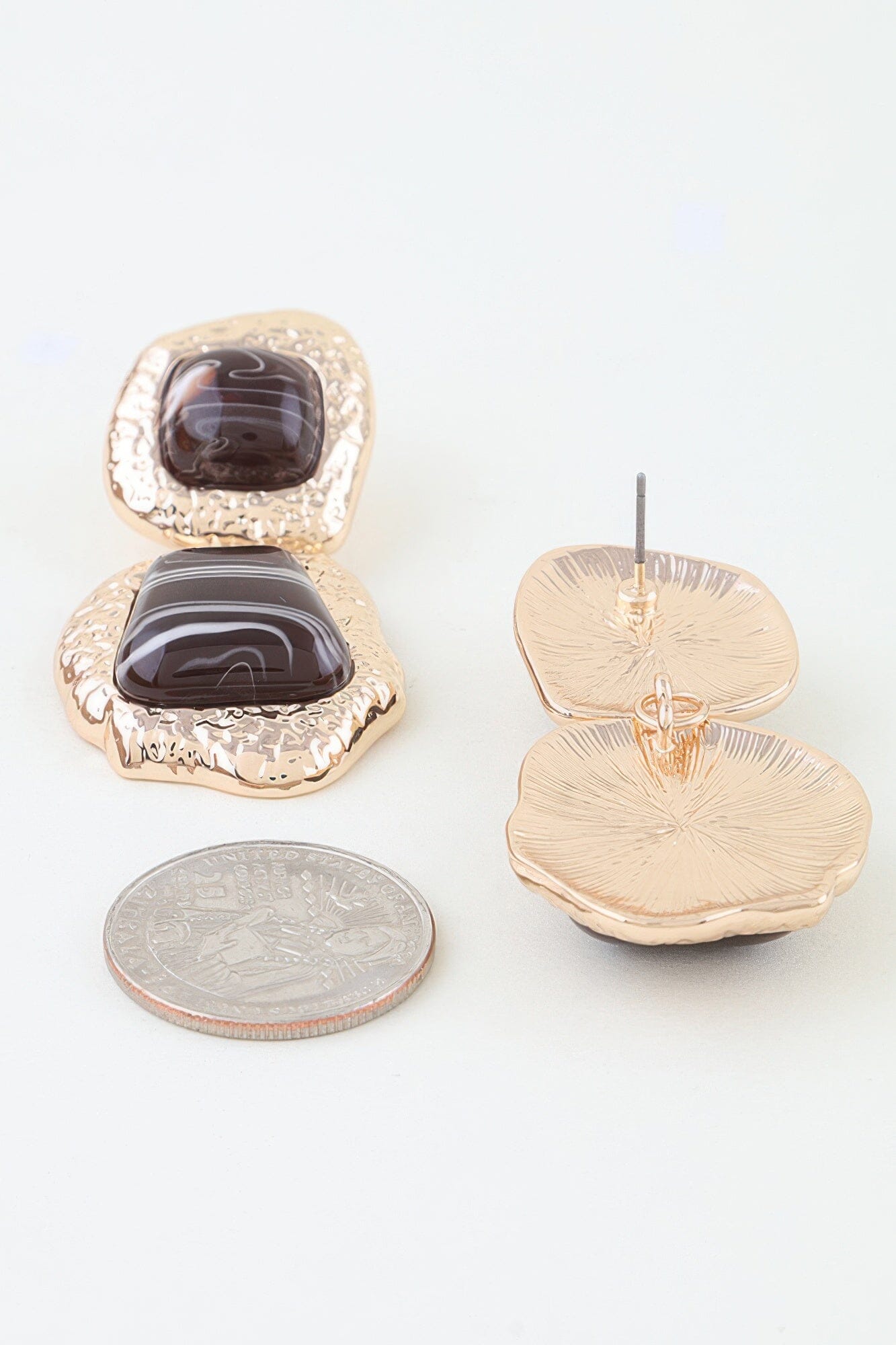 Hammered Marble Stone Drop Earrings Apparel & Accessories > Jewelry > Earrings jehouze 