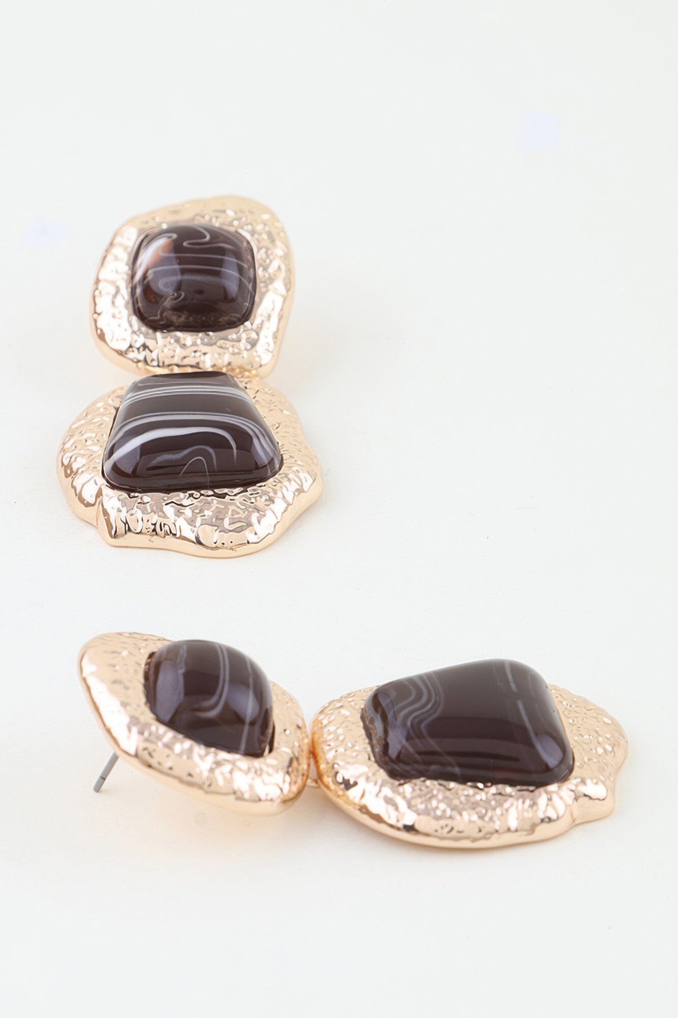Hammered Marble Stone Drop Earrings Apparel & Accessories > Jewelry > Earrings jehouze 