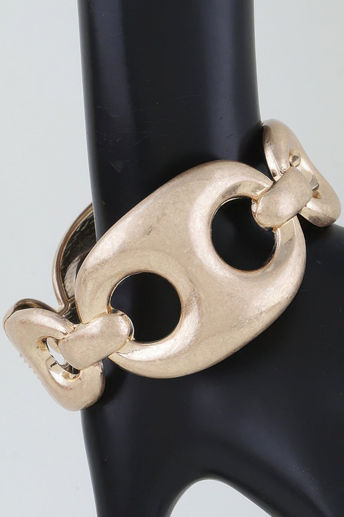 Hammered Mariner Chain Cuff Bracelet Bracelets jehouze Gold 